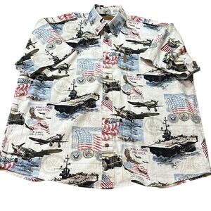 Clearwater‎ Outfitters Wings Over America Print Button Up Shirt Large